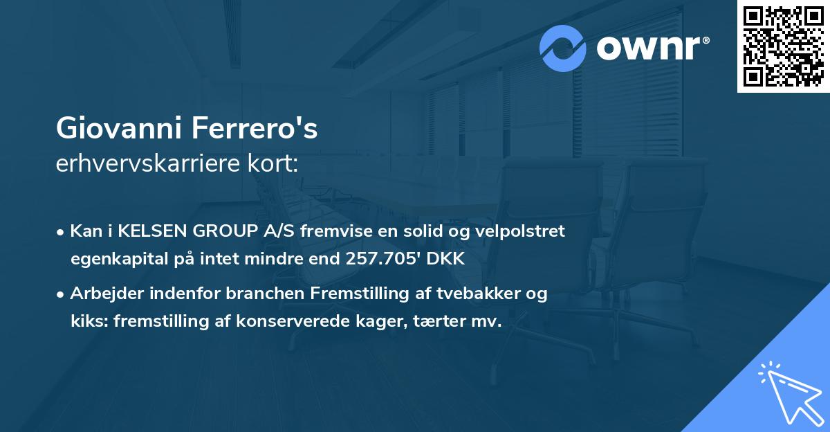 Giovanni Ferrero's erhvervskarriere kort