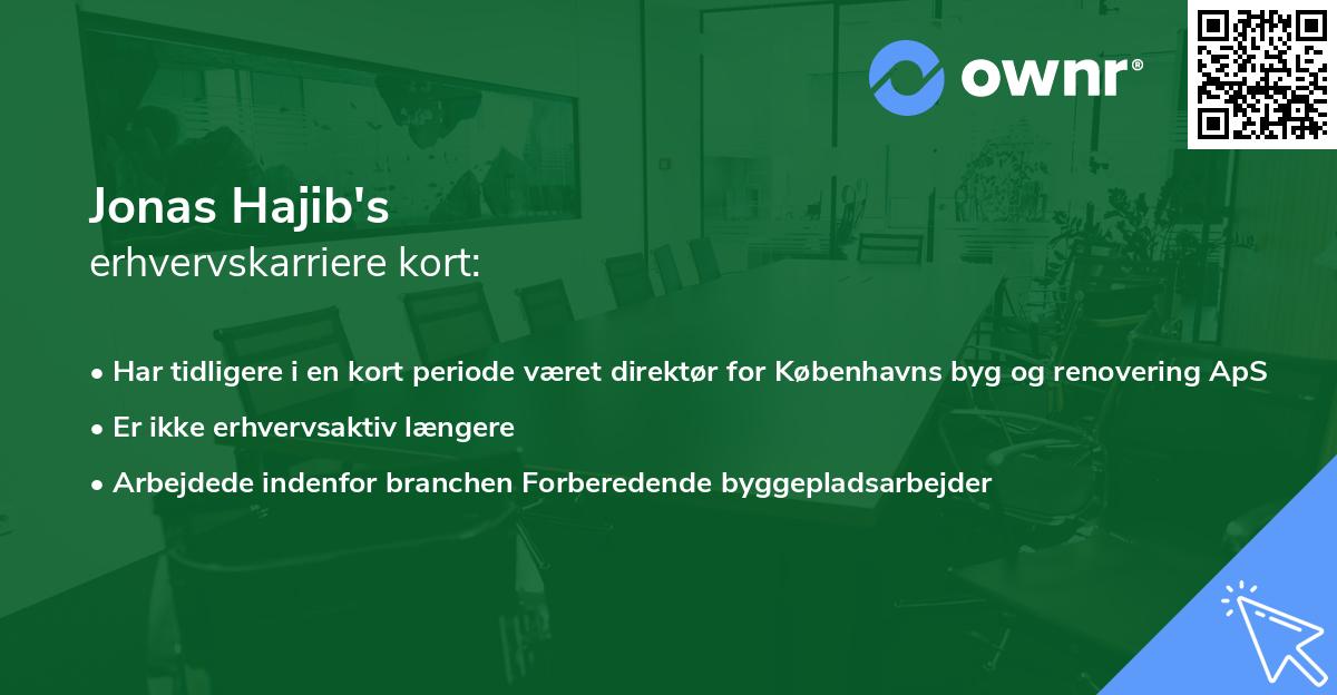 Jonas Hajib's erhvervskarriere kort