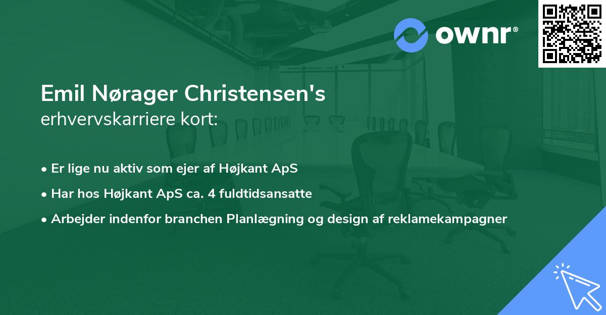 Emil Nørager Christensen's erhvervskarriere kort