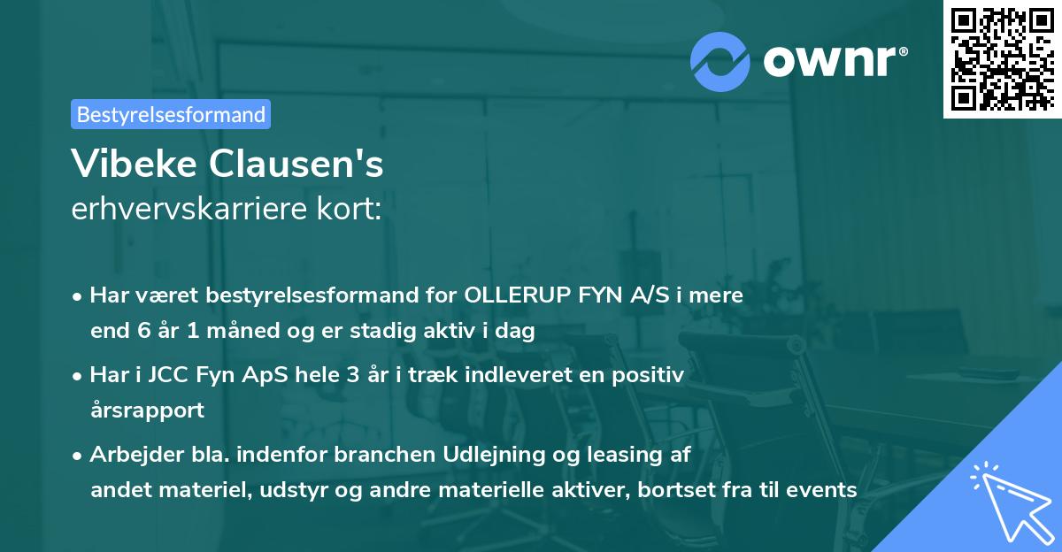 Vibeke Clausen's erhvervskarriere kort