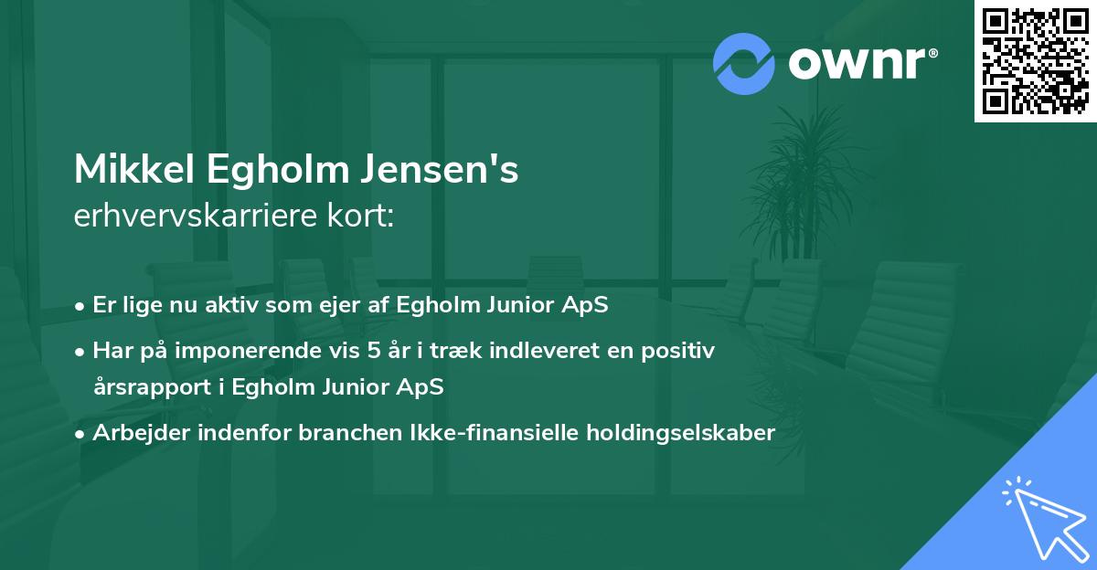 Mikkel Egholm Jensen's erhvervskarriere kort