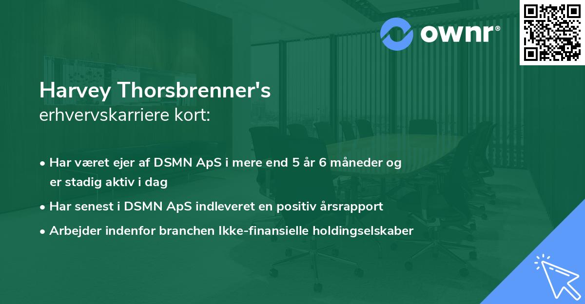 Harvey Thorsbrenner's erhvervskarriere kort