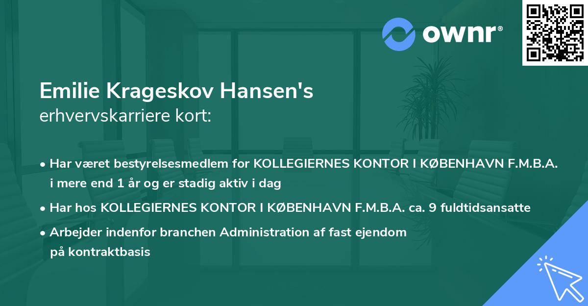 Emilie Krageskov Hansen's erhvervskarriere kort
