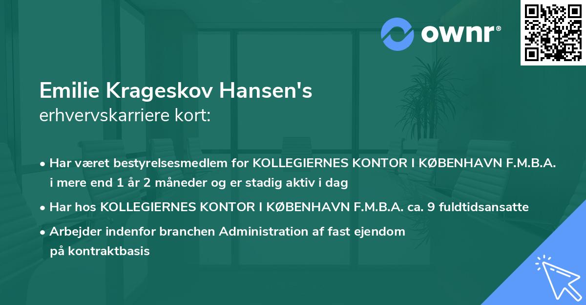 Emilie Krageskov Hansen's erhvervskarriere kort