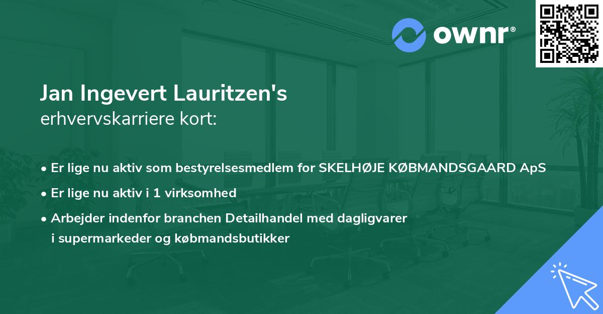Jan Ingevert Lauritzen's erhvervskarriere kort