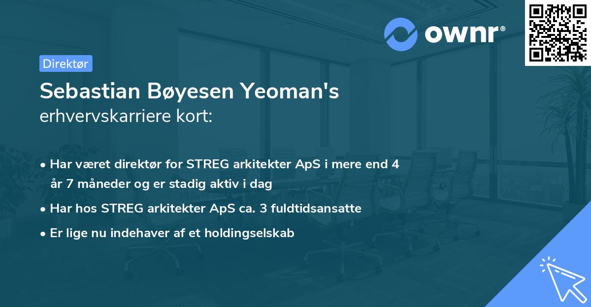 Sebastian Bøyesen Yeoman's erhvervskarriere kort