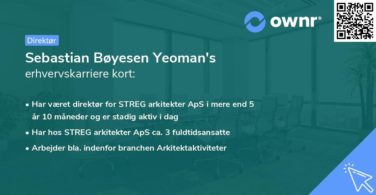 Sebastian Bøyesen Yeoman's erhvervskarriere kort
