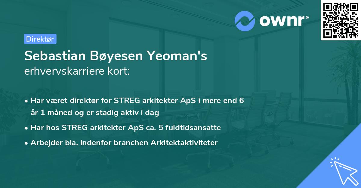 Sebastian Bøyesen Yeoman's erhvervskarriere kort