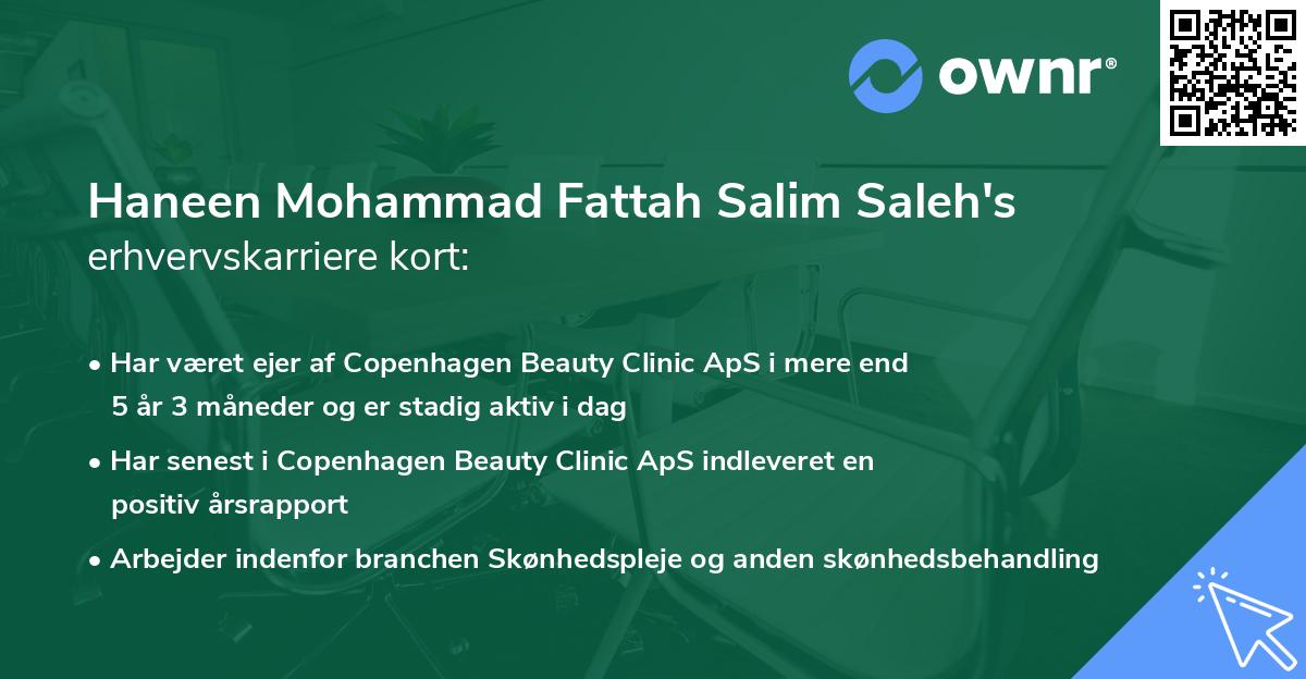 Haneen Mohammad Fattah Salim Saleh's erhvervskarriere kort