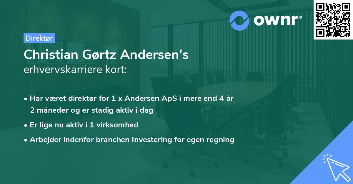 Christian Gørtz Andersen's erhvervskarriere kort
