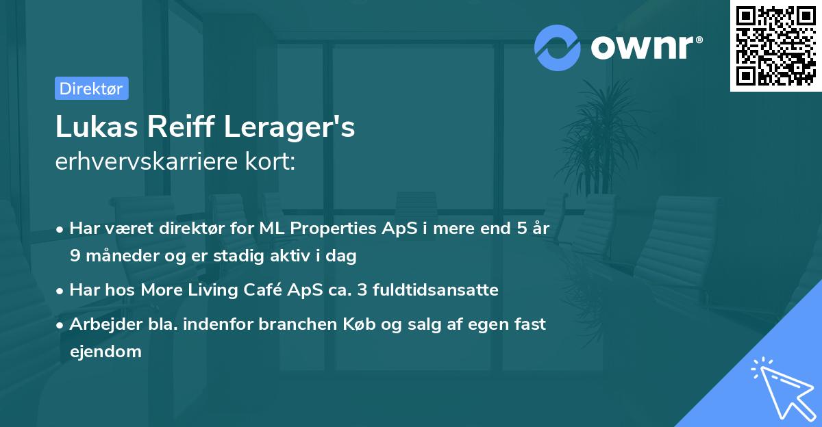 Lukas Reiff Lerager's erhvervskarriere kort