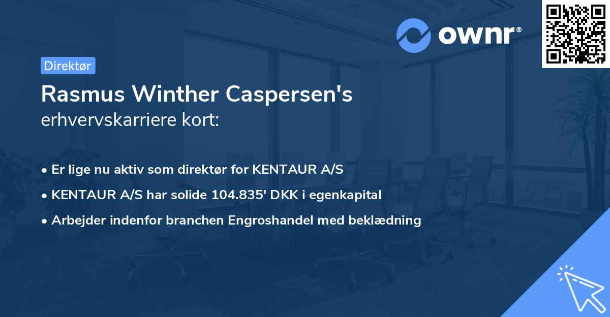 Rasmus Winther Caspersen's erhvervskarriere kort