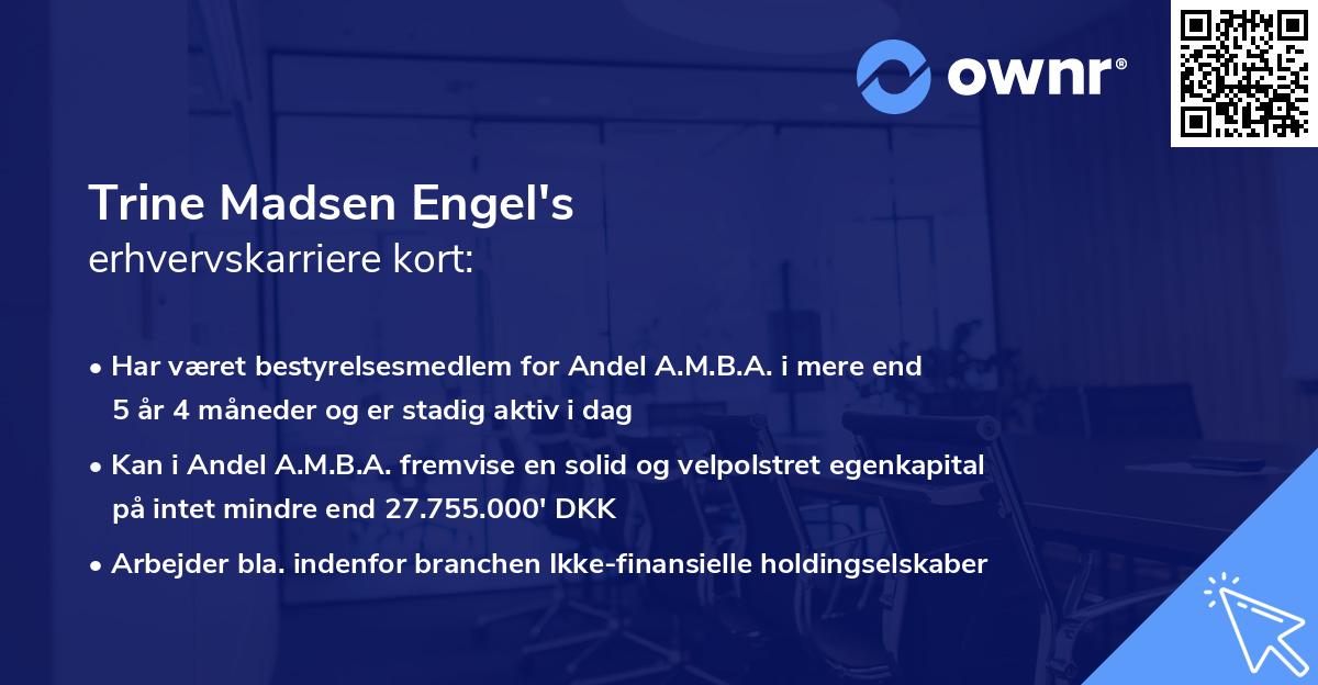 Trine Madsen Engel's erhvervskarriere kort