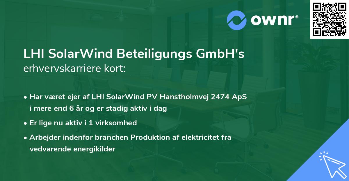 LHI SolarWind Beteiligungs GmbH's erhvervskarriere kort