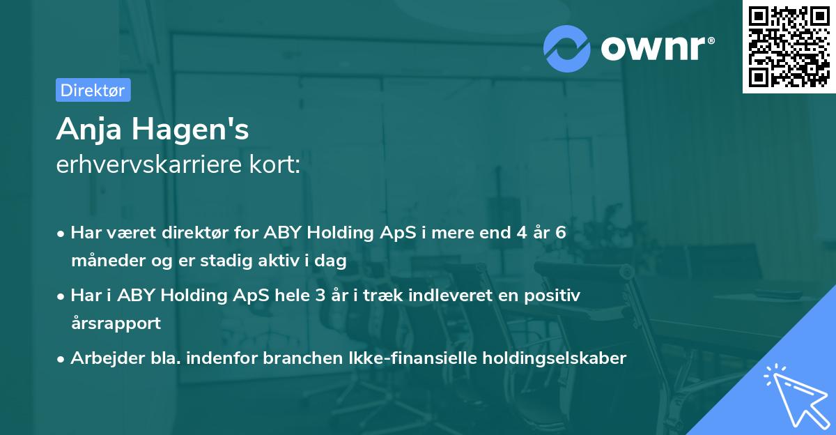 Anja Hagen's erhvervskarriere kort