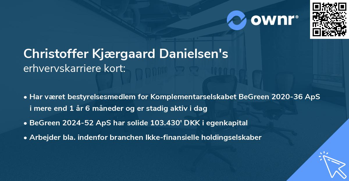 Christoffer Kjærgaard Danielsen's erhvervskarriere kort