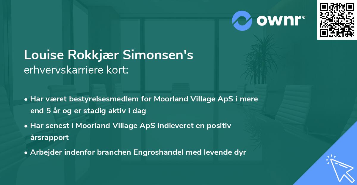 Louise Rokkjær Simonsen's erhvervskarriere kort