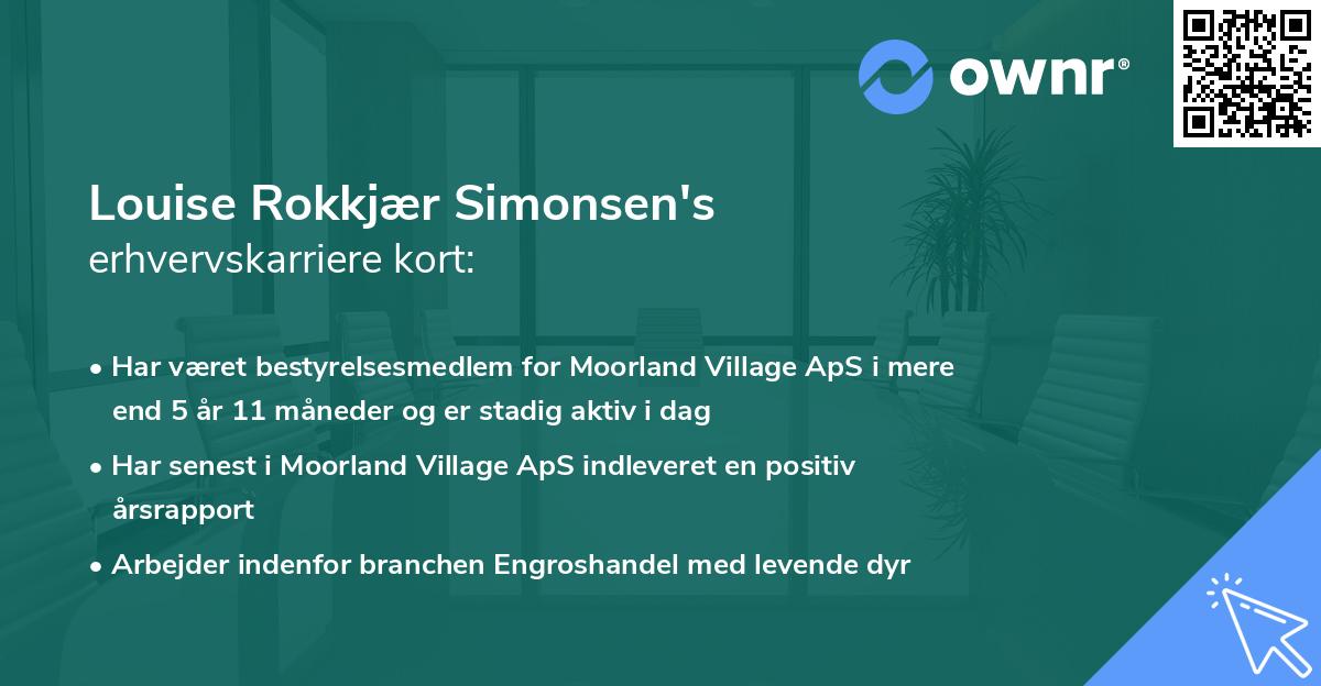 Louise Rokkjær Simonsen's erhvervskarriere kort