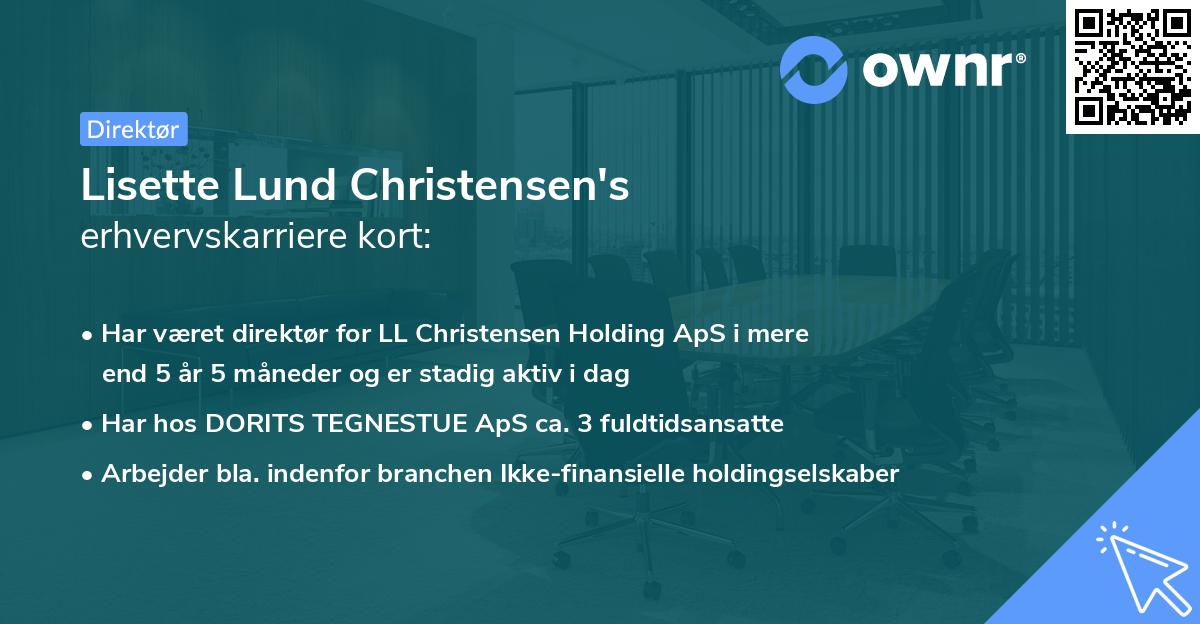 Lisette Lund Christensen's erhvervskarriere kort