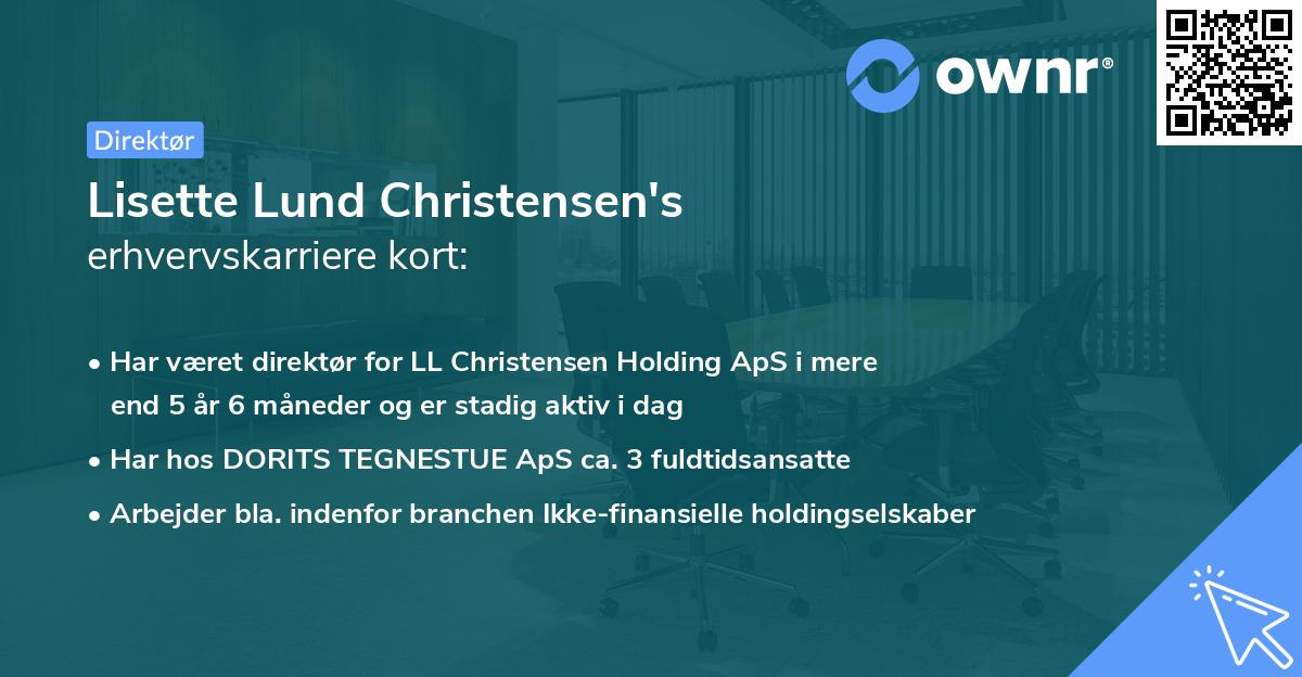 Lisette Lund Christensen's erhvervskarriere kort