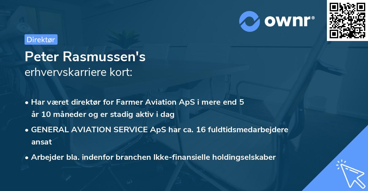 Peter Rasmussen's erhvervskarriere kort