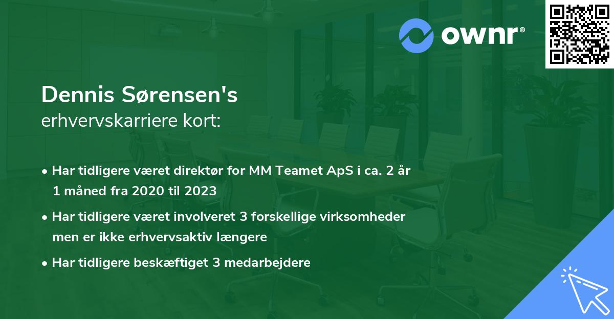 Dennis Sørensen's erhvervskarriere kort