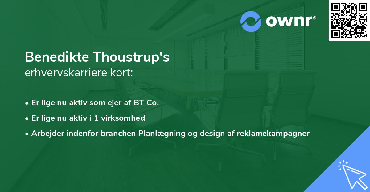 Benedikte Thoustrup's erhvervskarriere kort