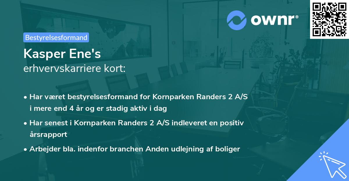 Kasper Ene's erhvervskarriere kort