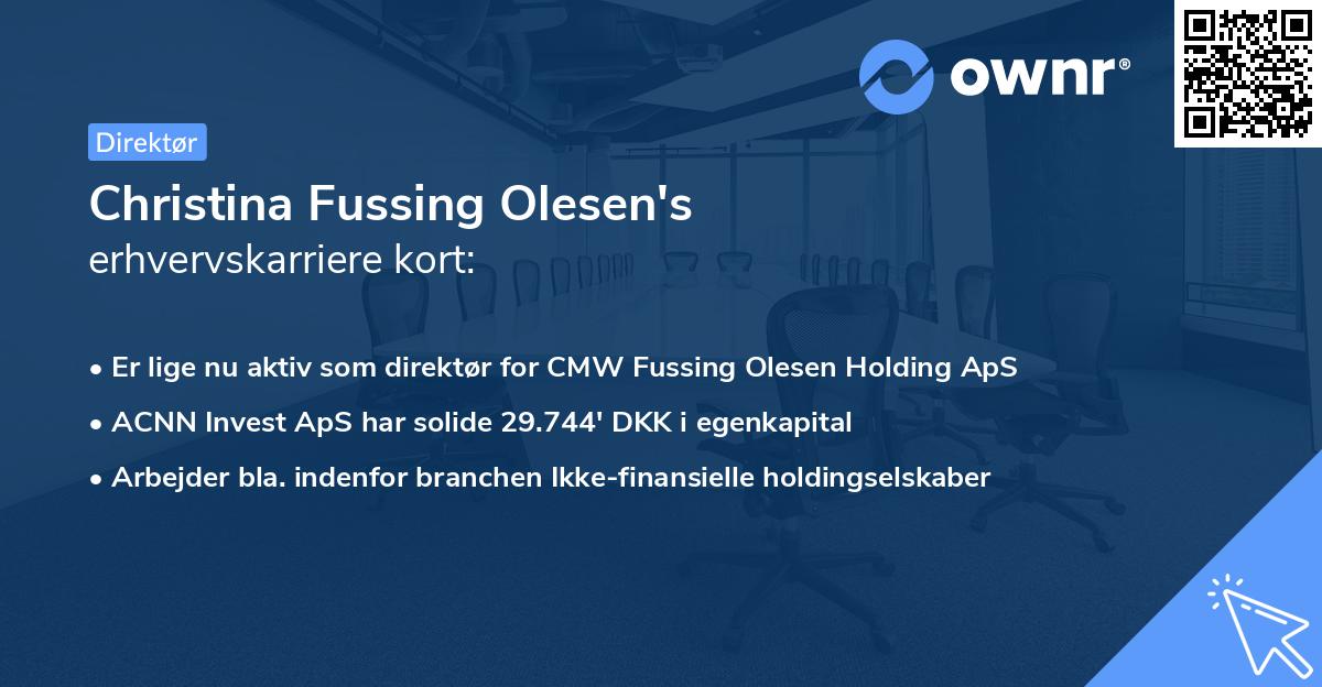 Christina Fussing Olesen's erhvervskarriere kort