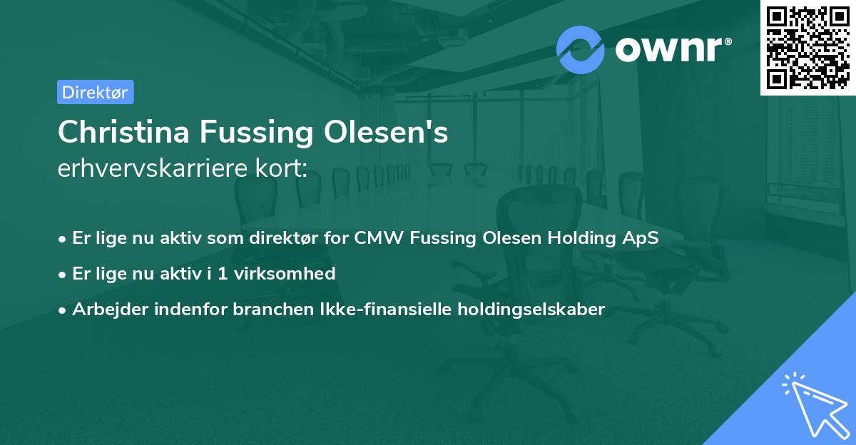 Christina Fussing Olesen's erhvervskarriere kort
