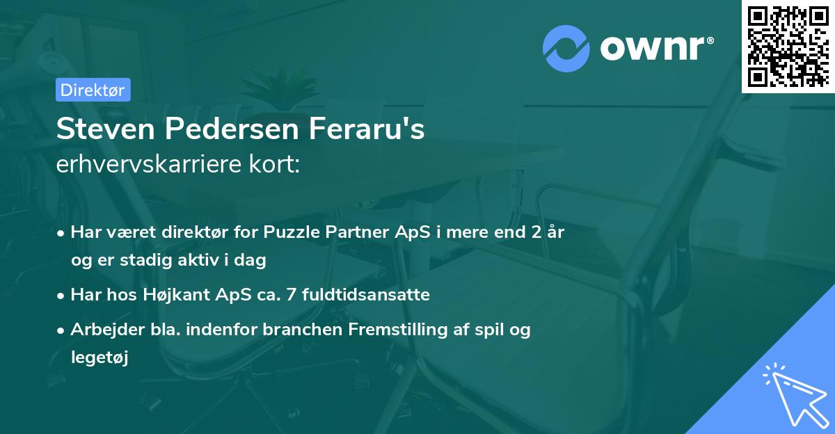 Steven Pedersen Feraru's erhvervskarriere kort