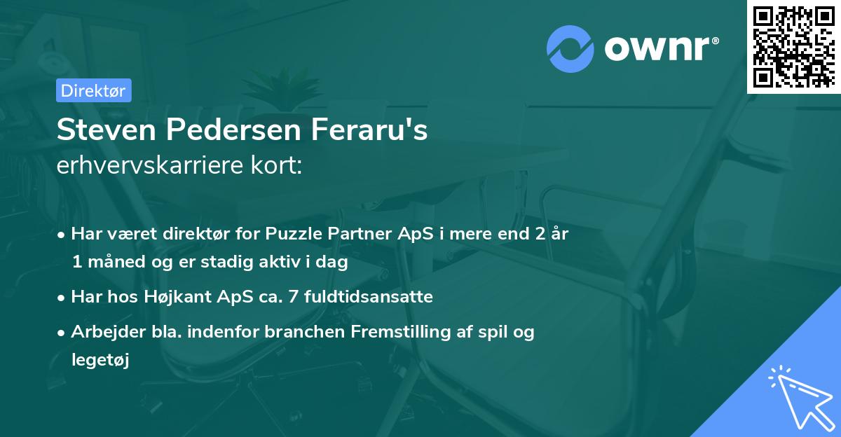 Steven Pedersen Feraru's erhvervskarriere kort