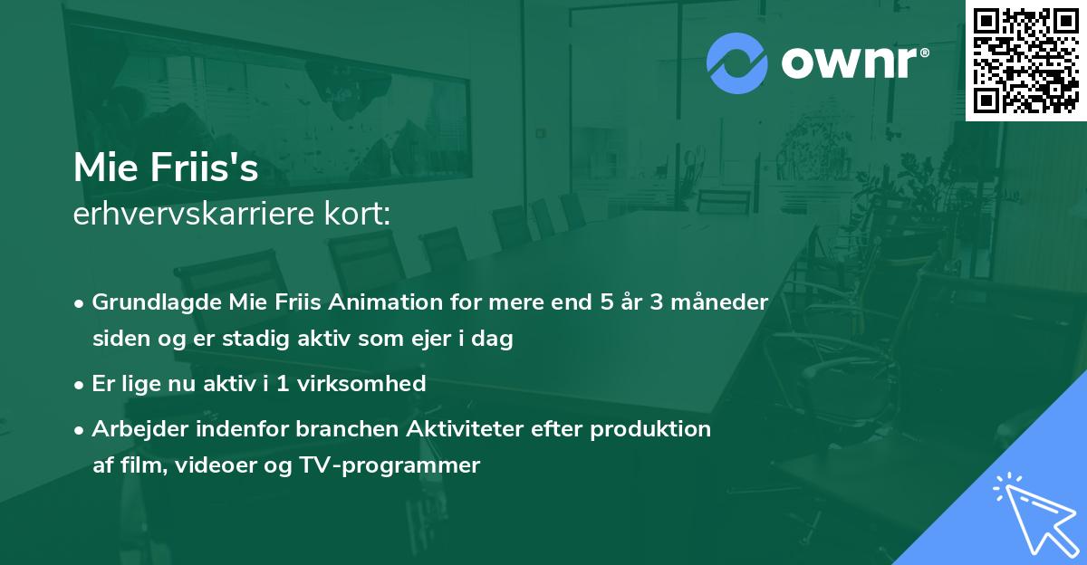 Mie Friis's erhvervskarriere kort