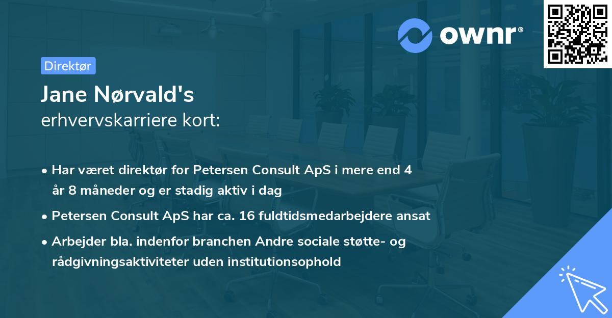 Jane Nørvald's erhvervskarriere kort