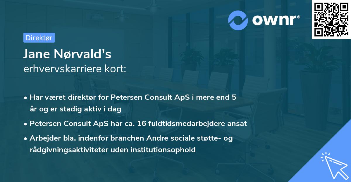 Jane Nørvald's erhvervskarriere kort