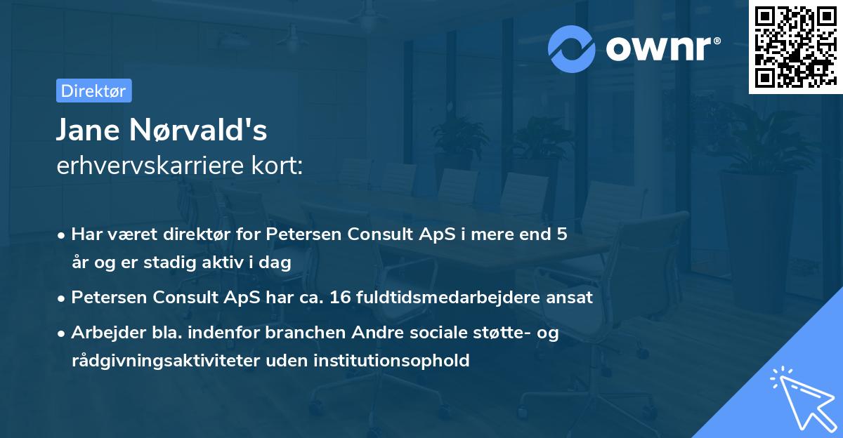 Jane Nørvald's erhvervskarriere kort