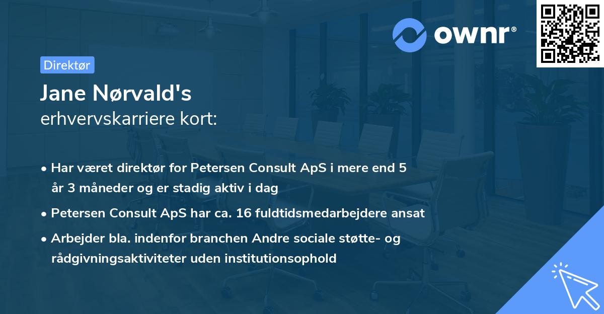 Jane Nørvald's erhvervskarriere kort