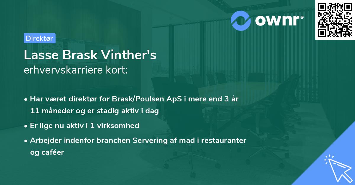 Lasse Brask Vinther's erhvervskarriere kort
