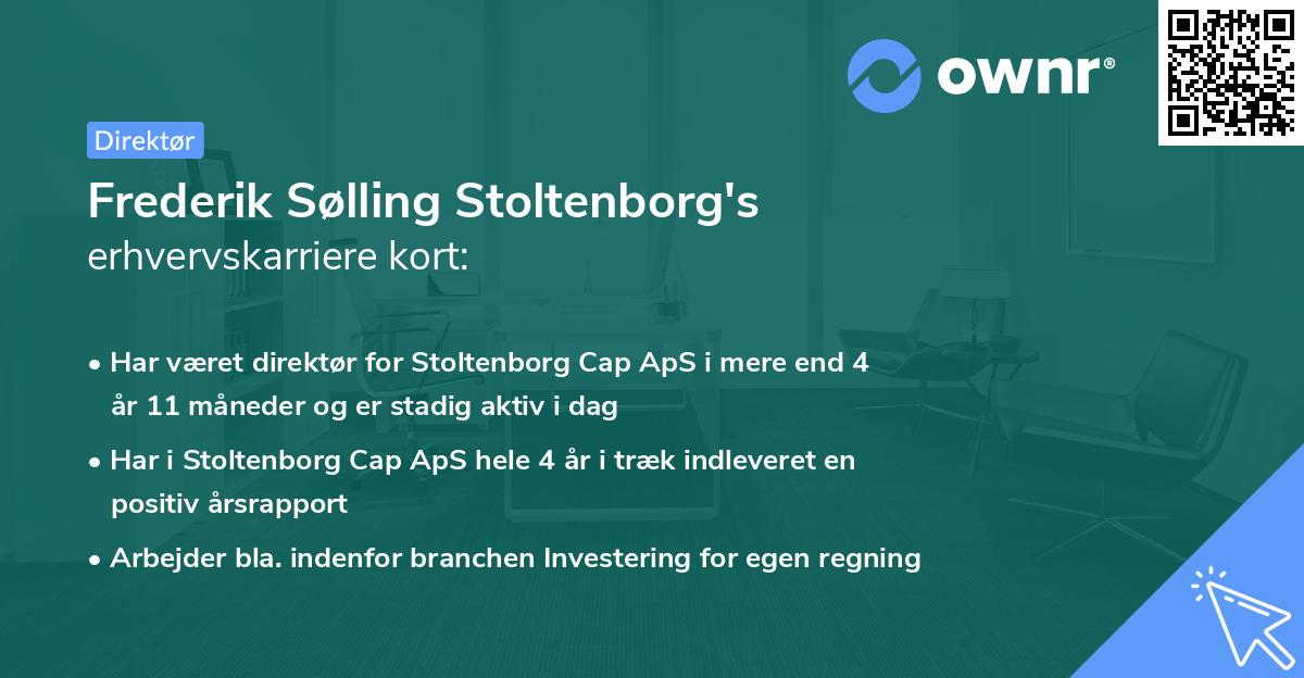 Frederik Sølling Stoltenborg's erhvervskarriere kort