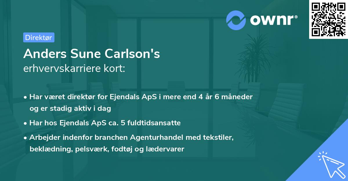 Anders Sune Carlson's erhvervskarriere kort