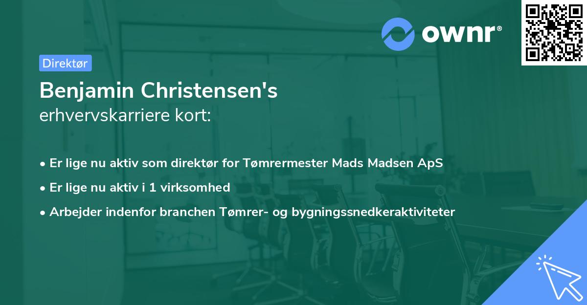 Benjamin Christensen's erhvervskarriere kort