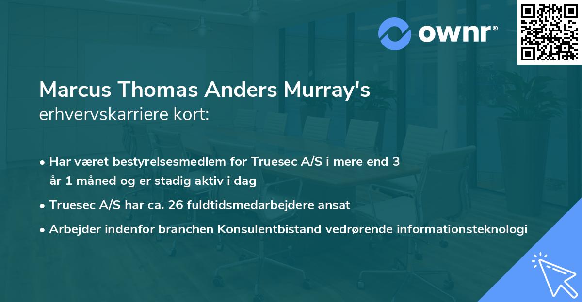 Marcus Thomas Anders Murray's erhvervskarriere kort