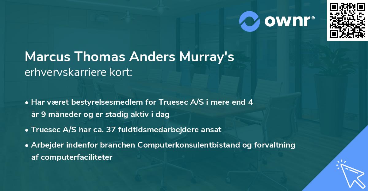 Marcus Thomas Anders Murray's erhvervskarriere kort