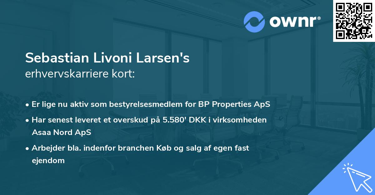 Sebastian Livoni Larsen's erhvervskarriere kort