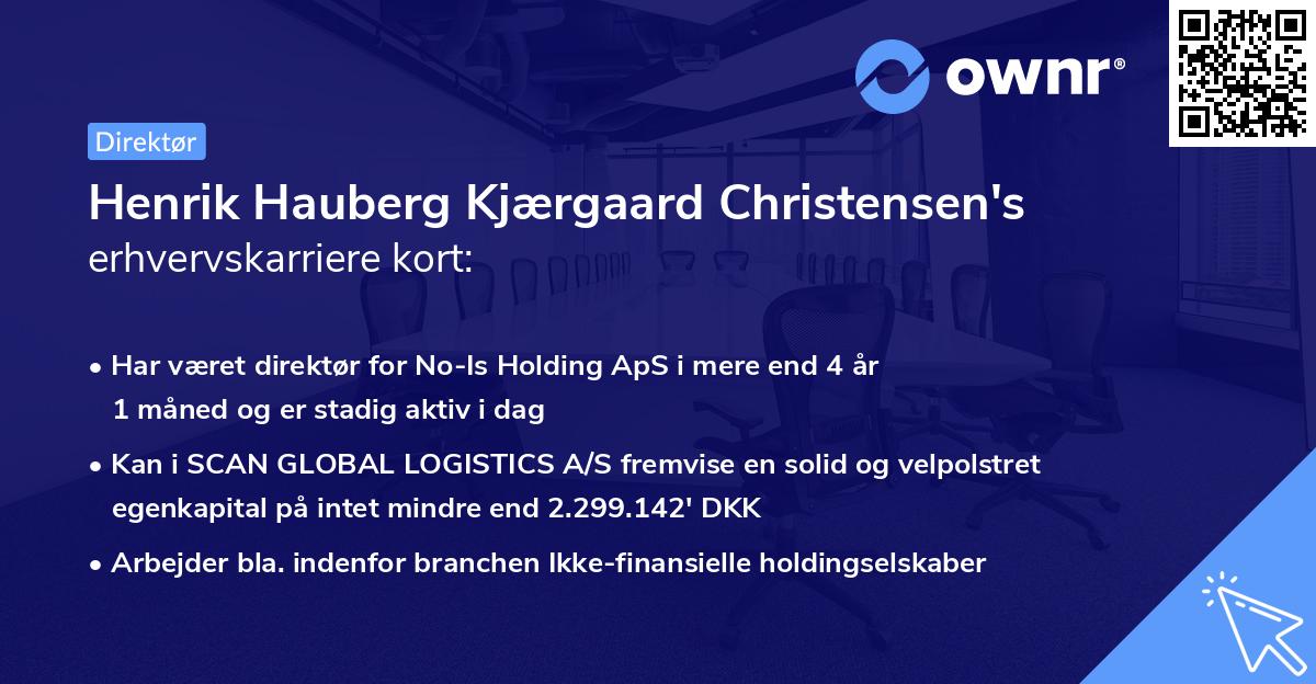 Henrik Hauberg Kjærgaard Christensen's erhvervskarriere kort