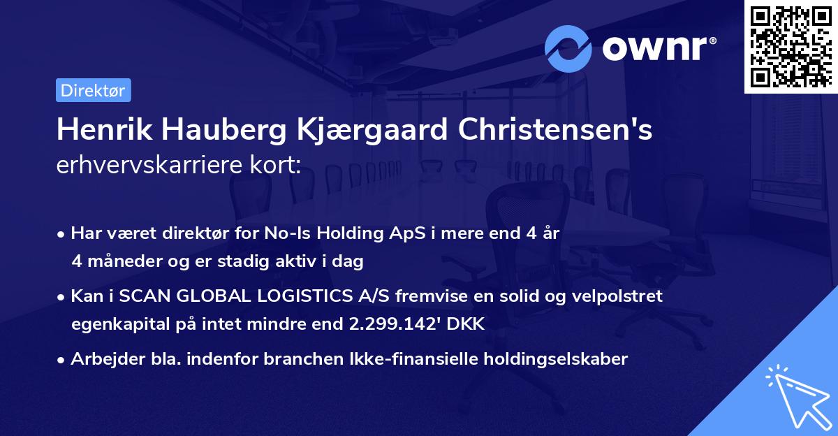 Henrik Hauberg Kjærgaard Christensen's erhvervskarriere kort