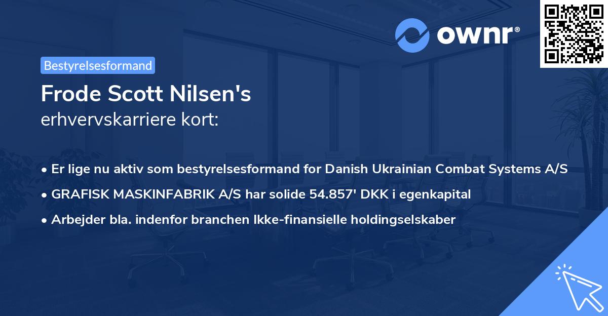 Frode Scott Nilsen's erhvervskarriere kort
