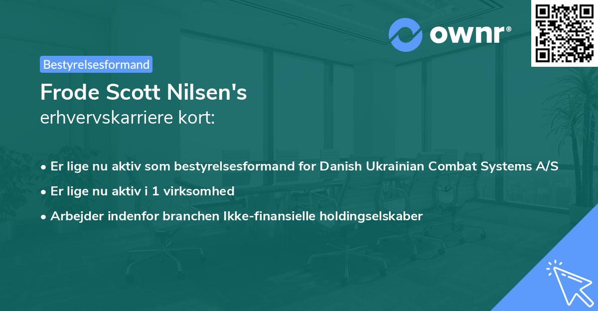 Frode Scott Nilsen's erhvervskarriere kort