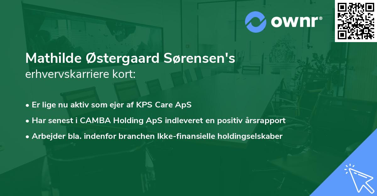 Mathilde Østergaard Sørensen's erhvervskarriere kort