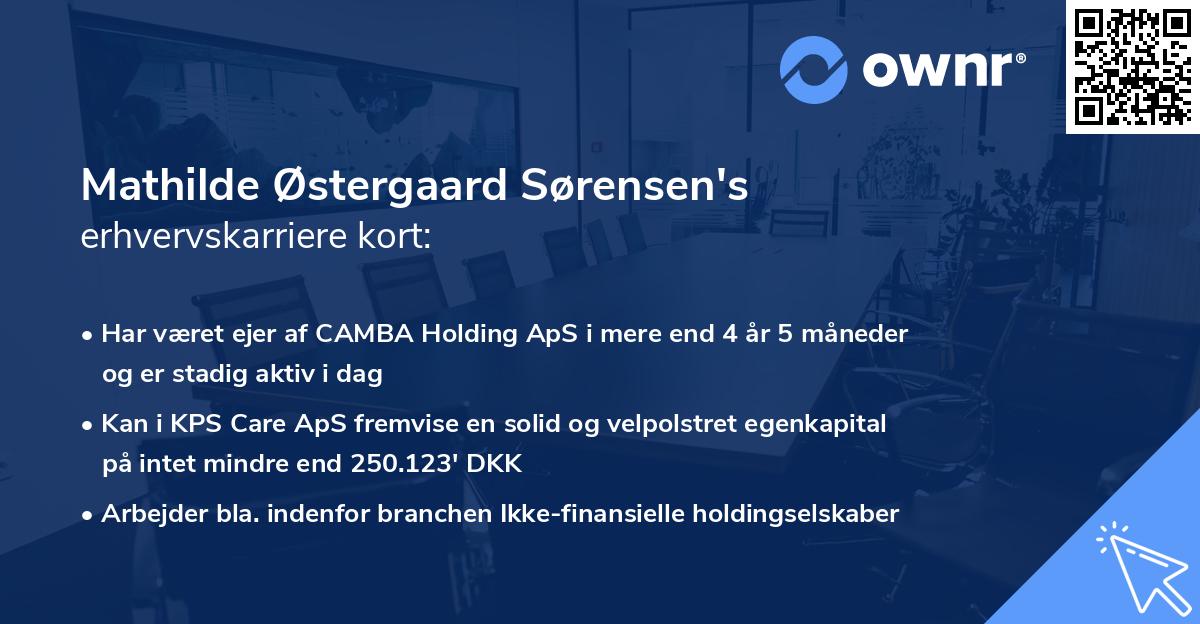 Mathilde Østergaard Sørensen's erhvervskarriere kort